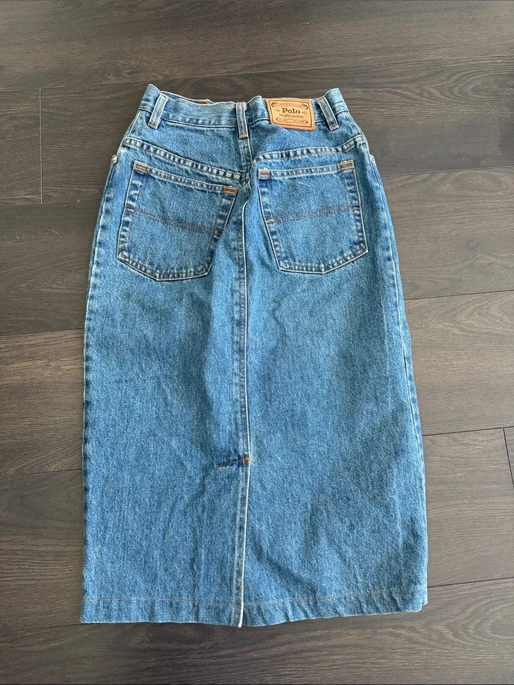 Polo Ralph Lauren Vintage Midi Denim Skirt 4 - Picture 5 of 6